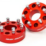 2" Wheel Spacer Rough Country 1101RED Machined Aluminum Pair-0