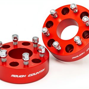 2" Wheel Spacer Rough Country 1101RED Machined Aluminum Pair-0